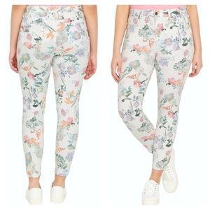 High-rise Floral Botonical Buffalo Denim Jeans